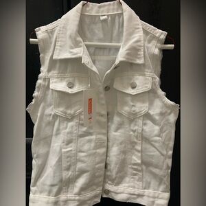 White Denim Vest